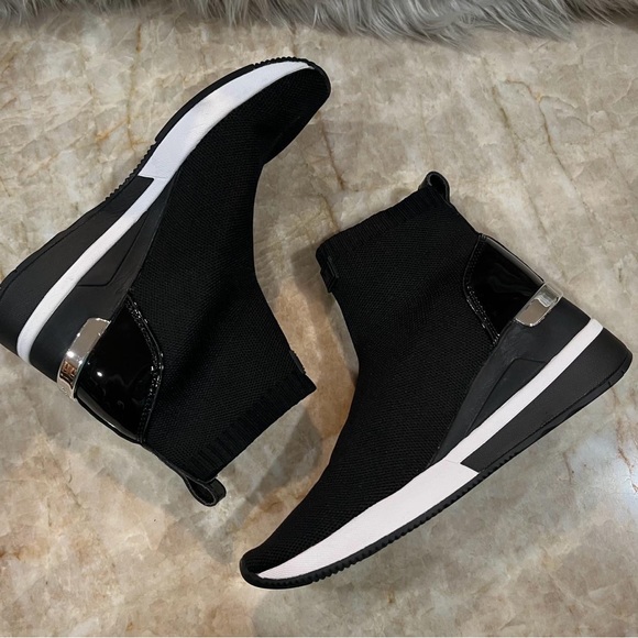 Michael Michael Kors Skyler Wedge Bootie Sock Sneakers - Women - Picture 1 of 7